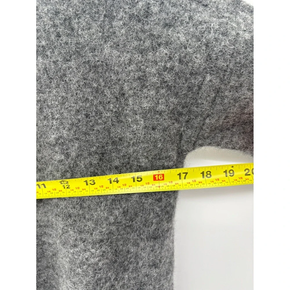 J. Crew Cardigan Sweater Double Breasted Alpaca Wool Gray Women XXS Oversized